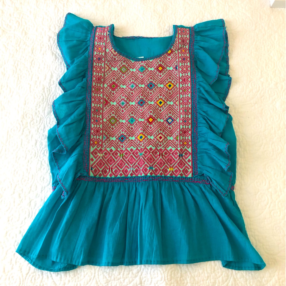 Traditional Handmade Embroidery Mexican Blouse